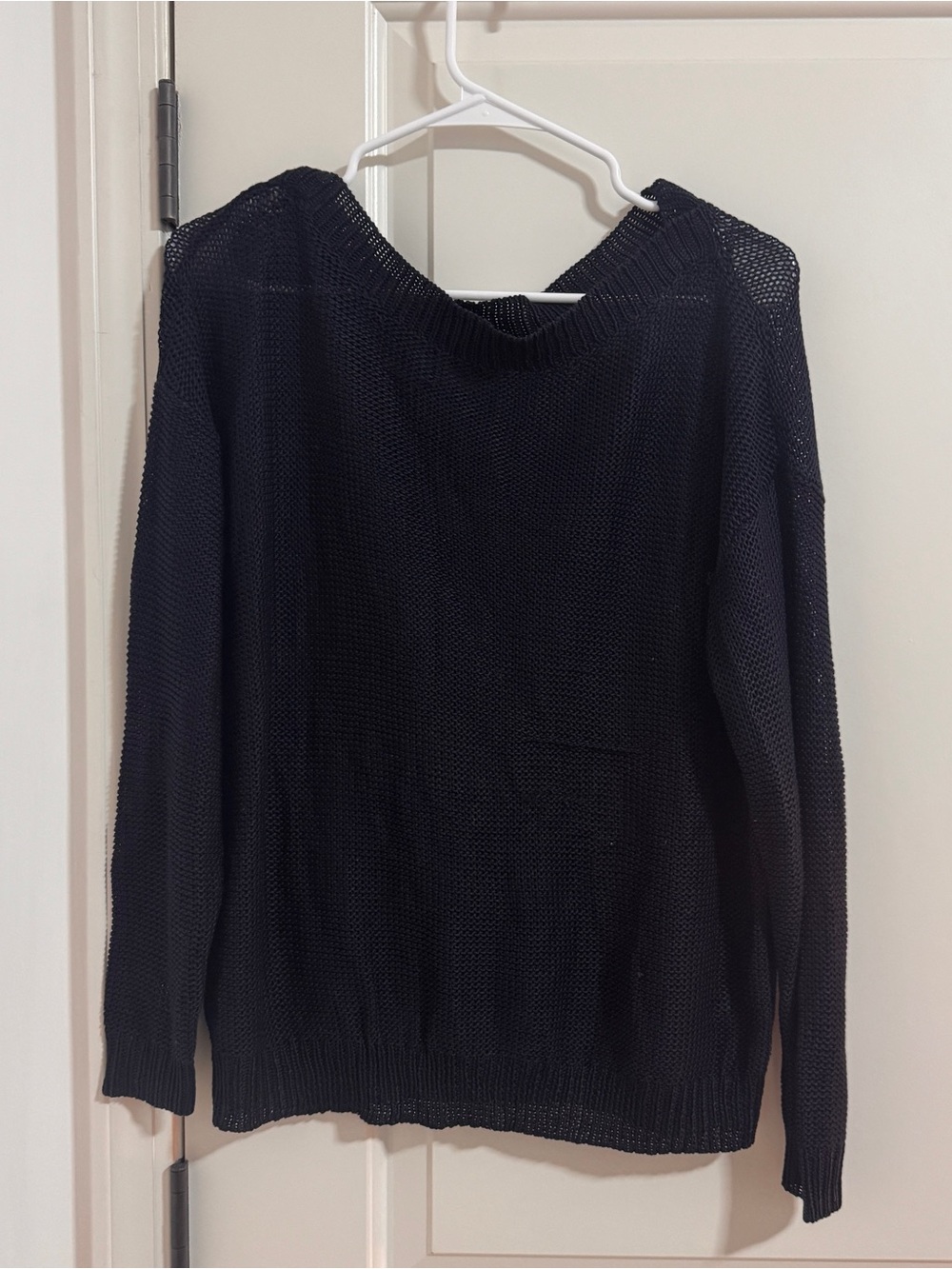 Ralph Lauren Navy Open-Knit Crewneck Sweater